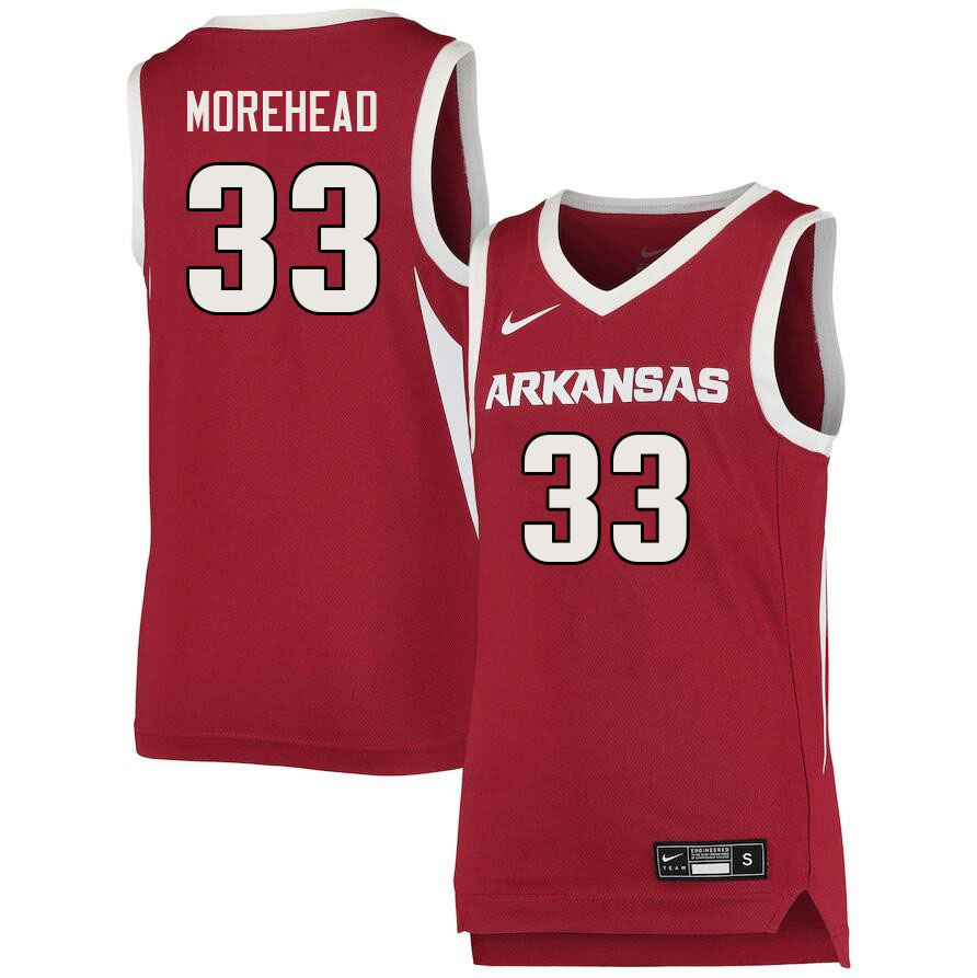 Men #33 Bryson Morehead Arkansas Razorbacks College Basketball Jerseys Sale-Cardinal